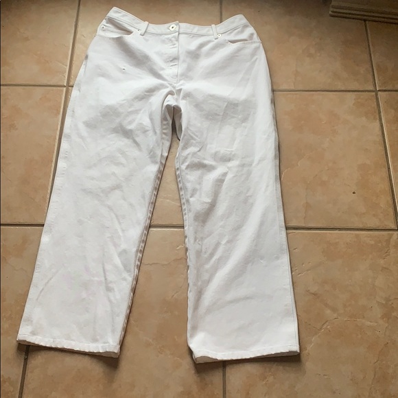 St. John Denim - St. John White Stretch Studded & Cropped Jeans 14